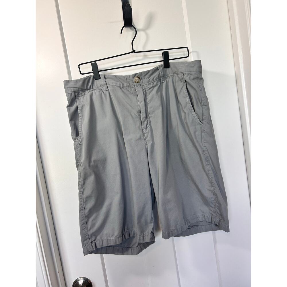 Johnnie-O Men's Flat Front Chino Shorts Slash Pockets Beach Golf Gray Size 35